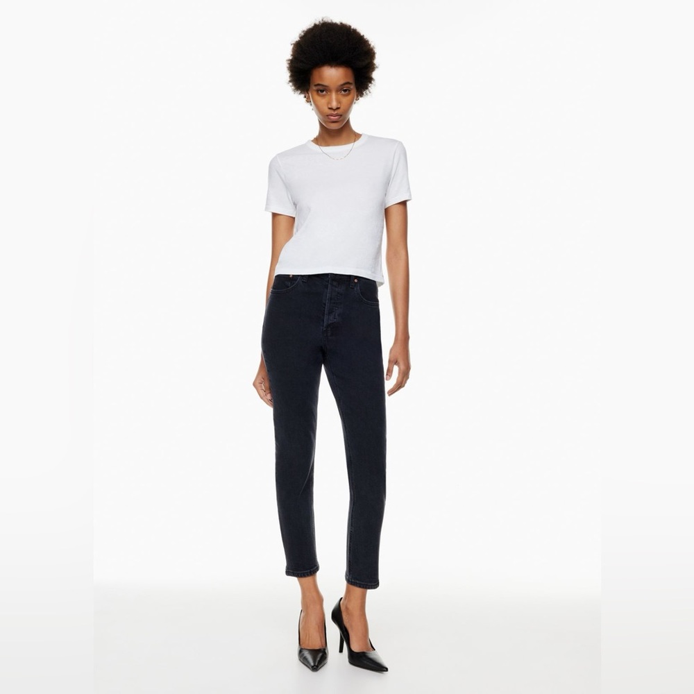 Denim Forum The Yoko Black Straight Slim Leg Jeans